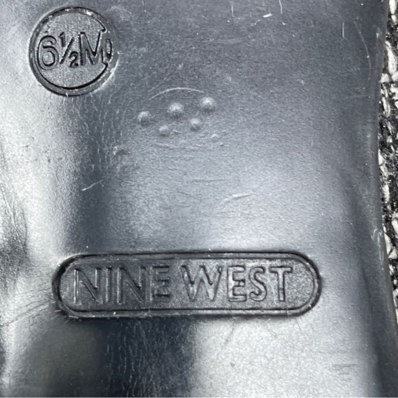 Nine West Loafer Lisette Flats Black White Gold Tweed Women's 6.5 Slip-On - Picture 8 of 9